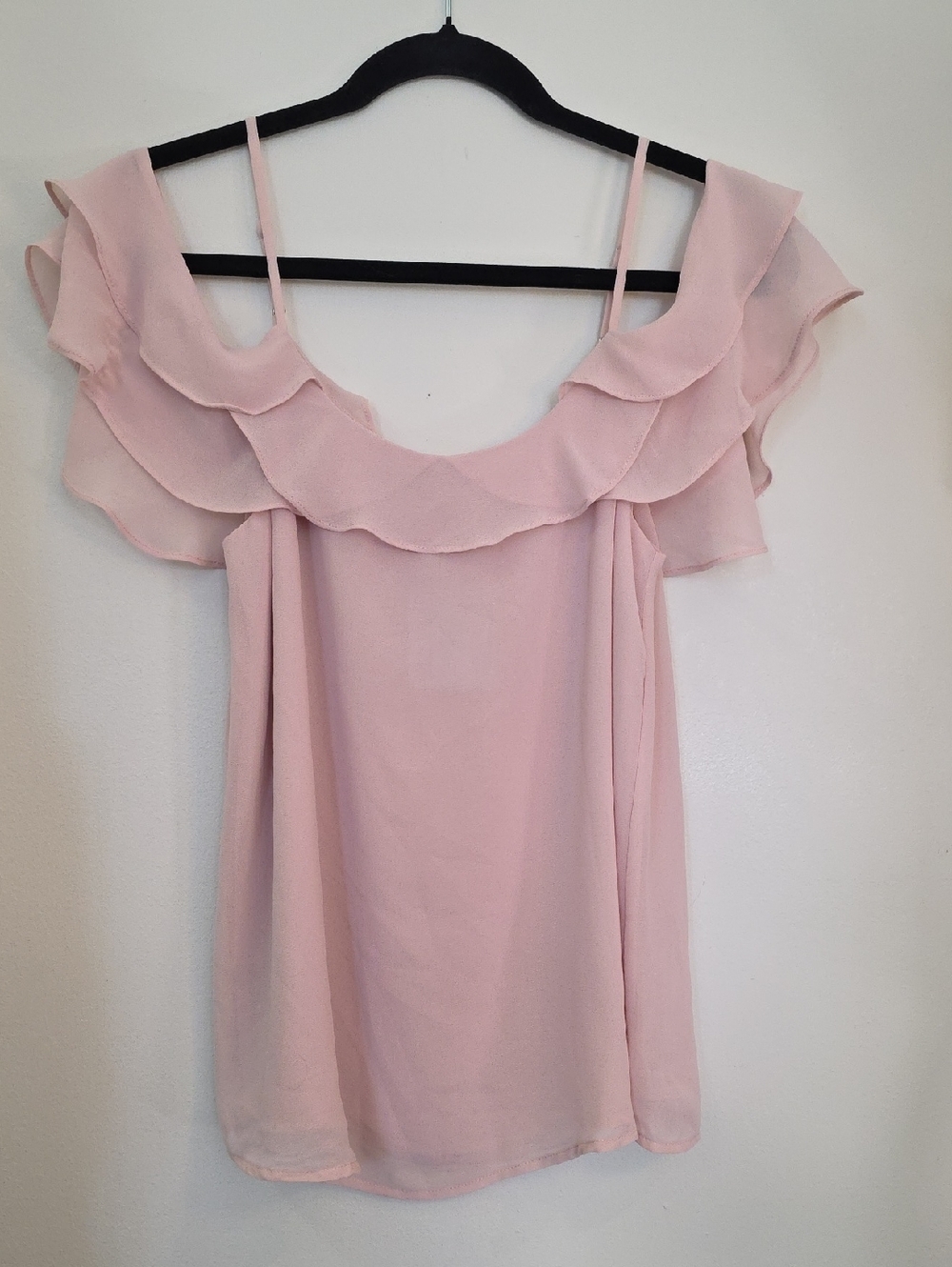 Naked Zebra Soft Blush Ruffle Tank